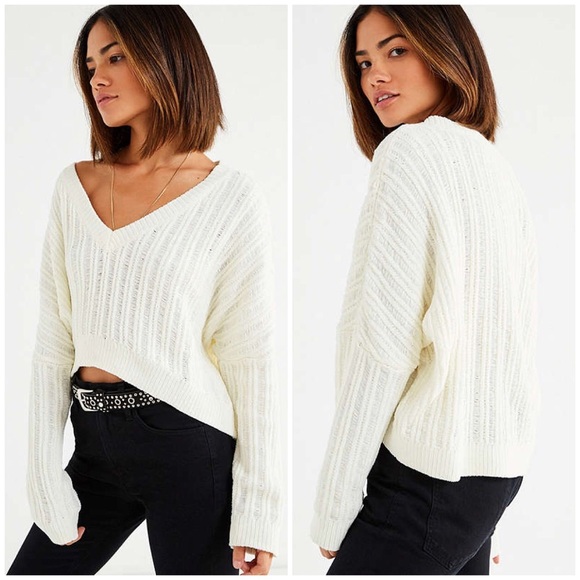 white slouchy sweater